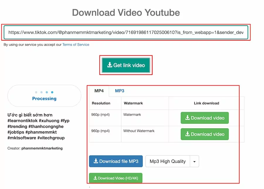 Cách tải video TikTok không logo bằng X2convert