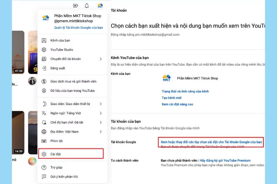 cách xóa tài khoản youtube