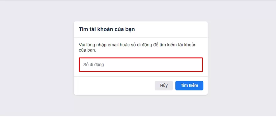 Khôi phục tài khoản Facebook bằng thông tin liên hệ