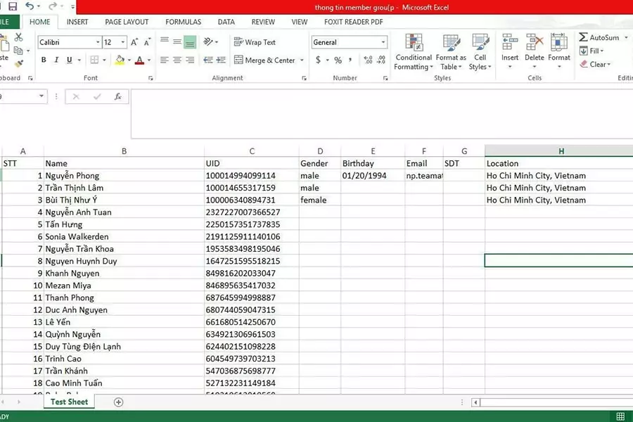 File excel thông tin UID