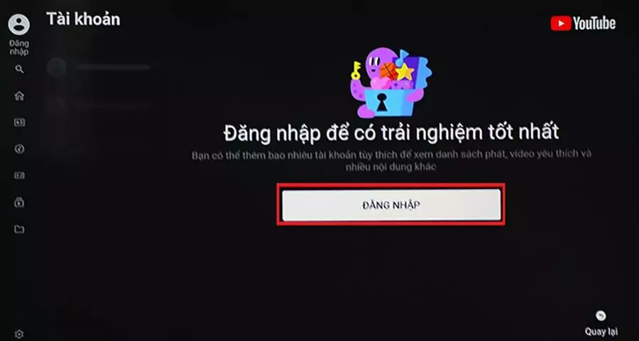 Nhấn vào Đăng nhập