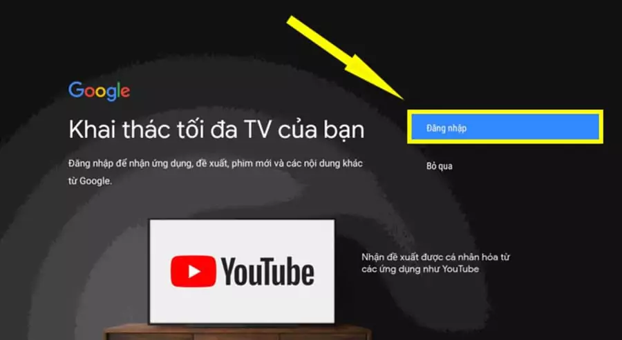 cách đăng nhập tài khoản youtube trên tivi