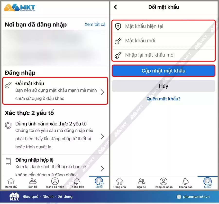 Cách lấy lại tài khoản Facebook bị hack bằng cách đổi mật khẩu