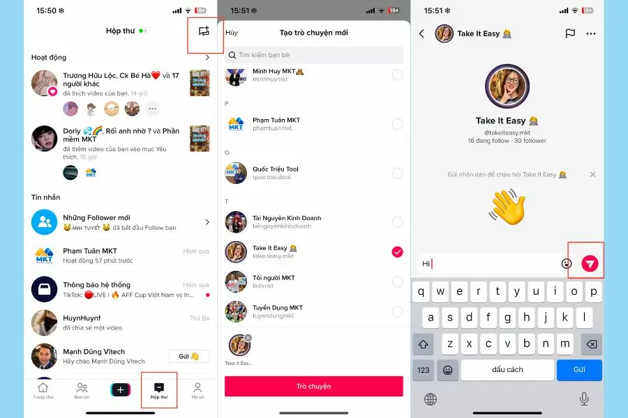 cách nhắn tin trên tiktok
