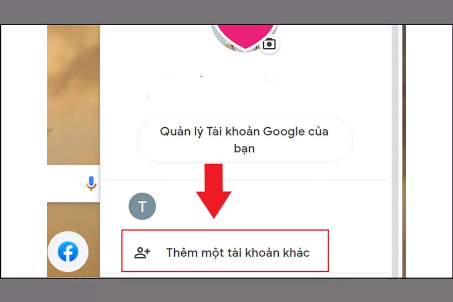 Click chọn Thêm một tài khoản khác