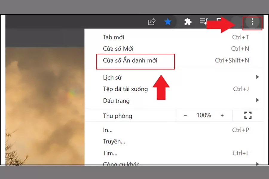 Mở tab ẩn danh mới