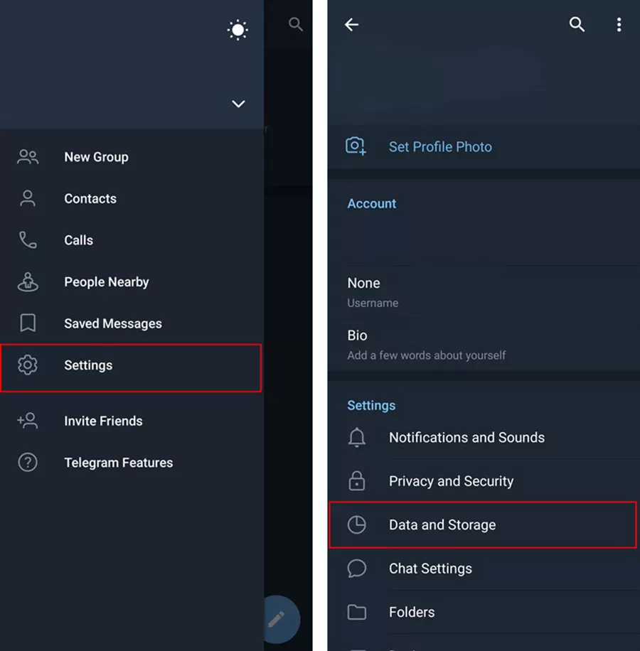 Tắt tự tải video trên Telegram