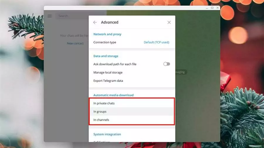 tắt tự tải video trên Telegram