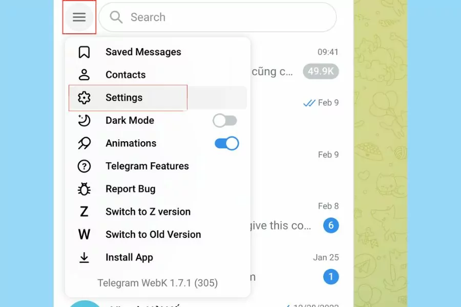 cách đăng xuất telegram