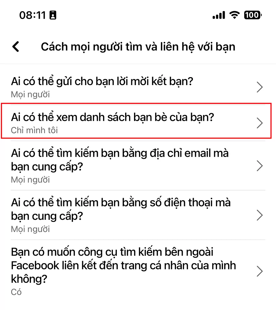 cách không hiển thị bạn bè trên facebook
