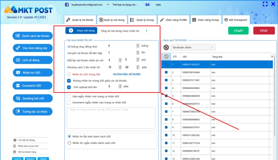 hướng dẫn gửi tin nhắn facebook tự động