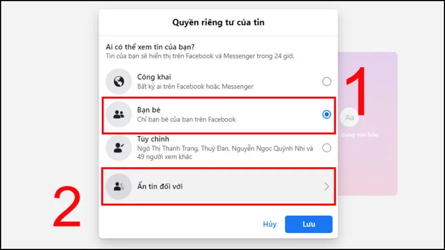 cách ẩn story trên Facebook