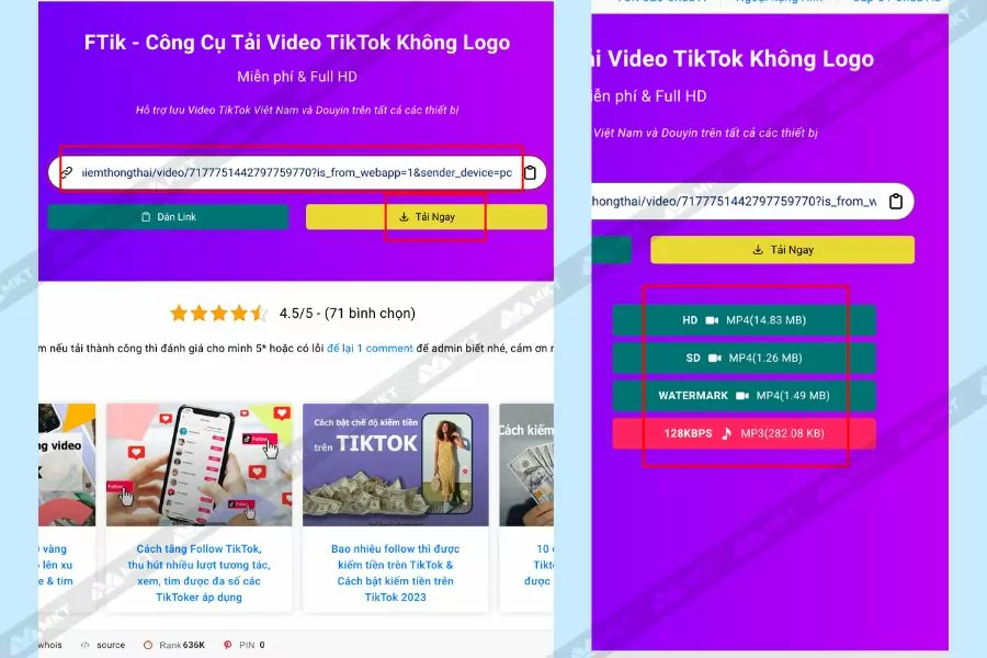 Cách download video TikTok không logo bằng FTIK