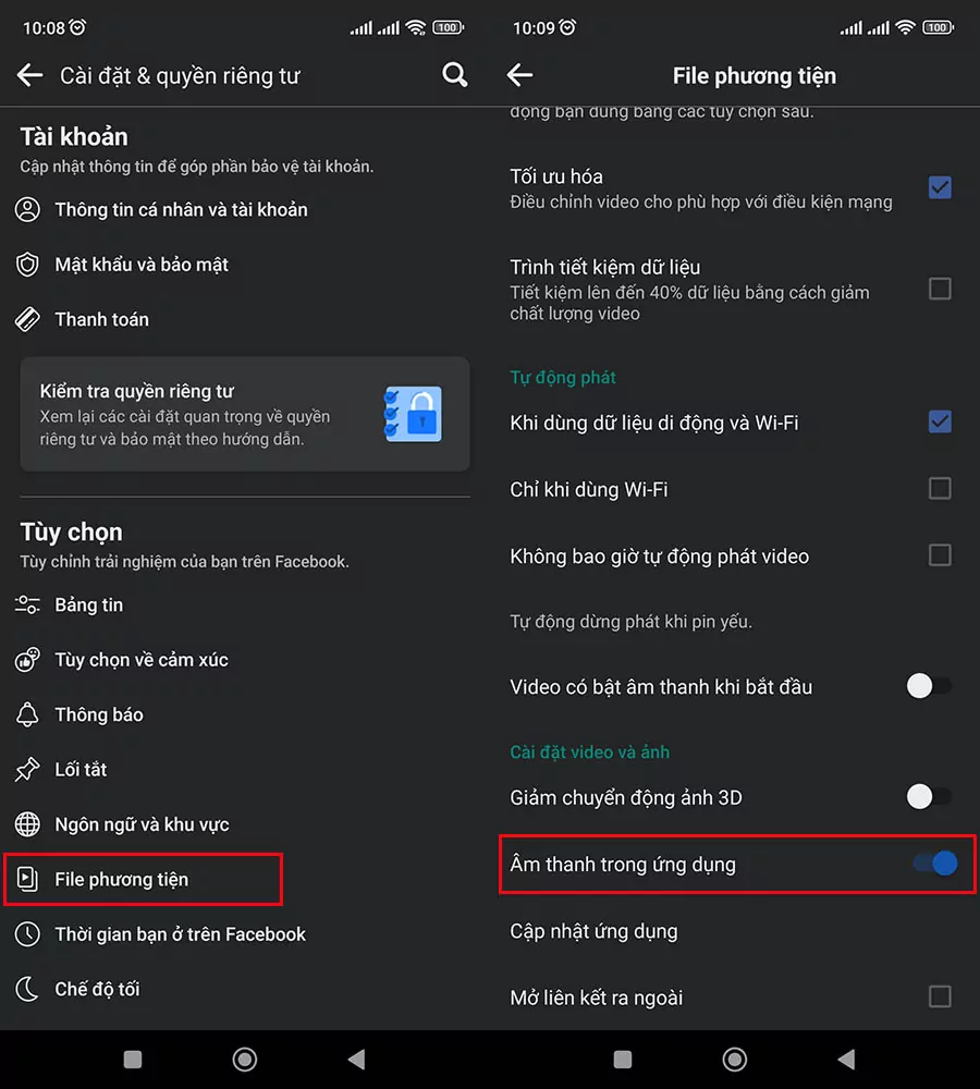 Tắt âm thanh Like Facebook trên Android