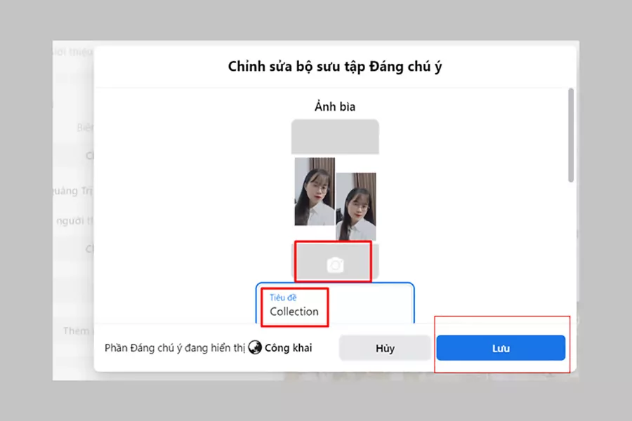 Chọn ảnh bìa cho tin nổi bật => đặt tên => chọn Lưu