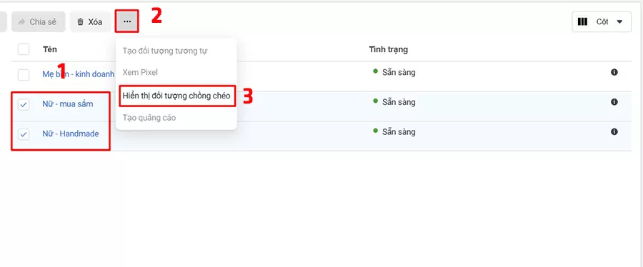 Chọn 2 đối tượng cần kiểm tra chồng chéo