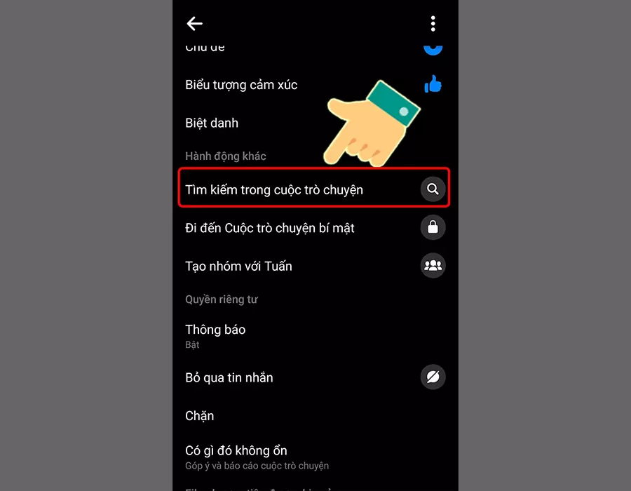 Cách xem tin nhắn đầu tiên trên Messenger bằng điện thoại