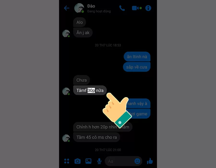 Nội dung tin nhắn sẽ được hiển thị cụ thể hơn
