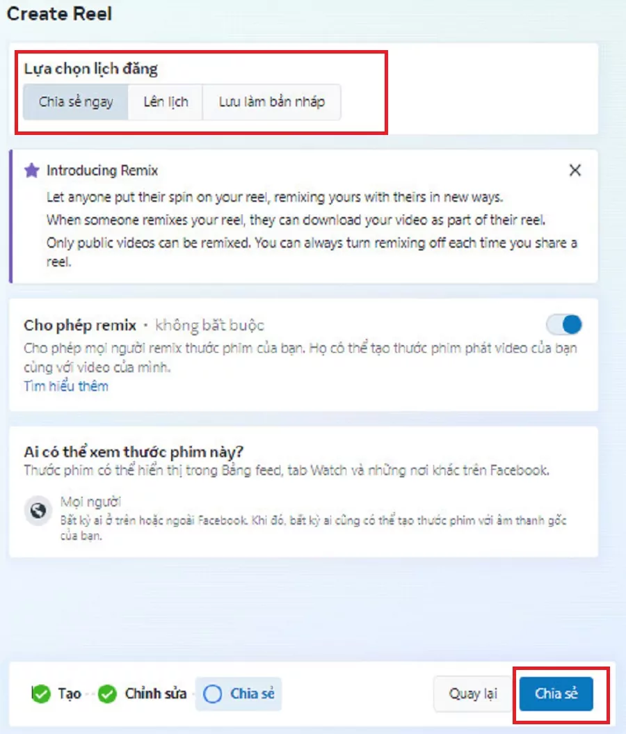 đăng reels facebook