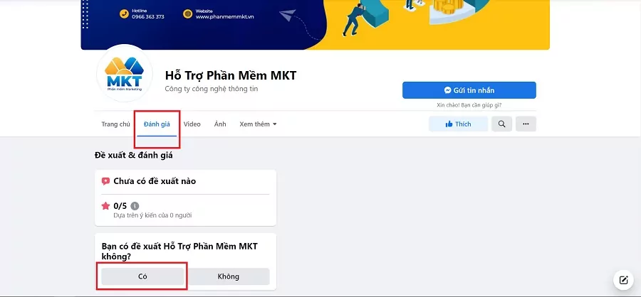 cách đánh giá trên facebook