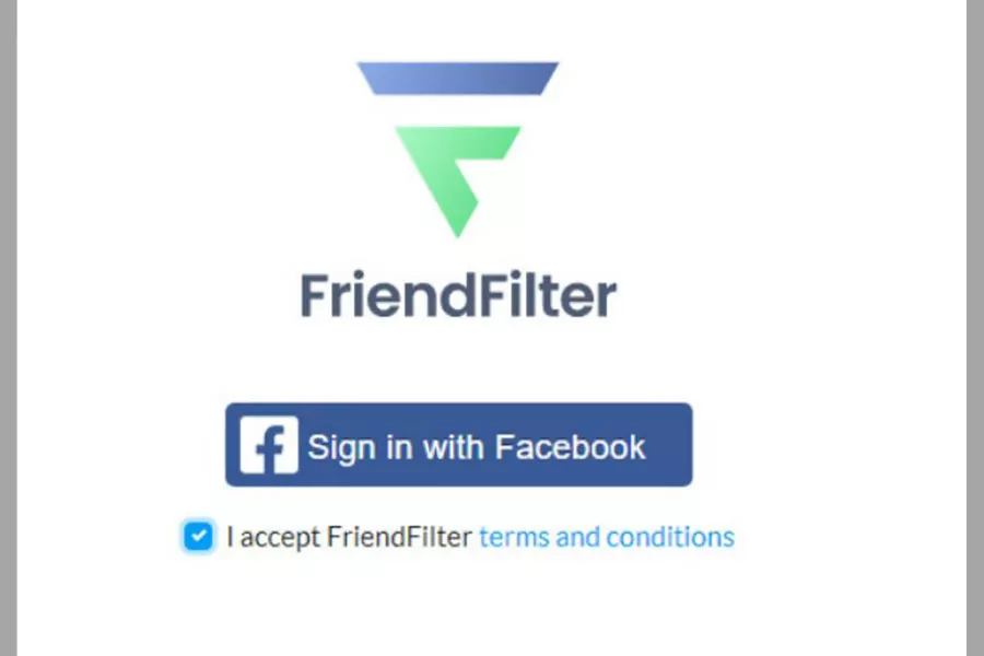 Mở công cụ Mở FriendFilter và đăng nhập Facebook của bạn