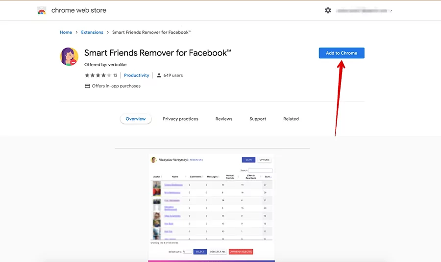 Lọc bạn bè không tương tác trên Facebook bằng công cụ Mass Friends Remover for Facebook