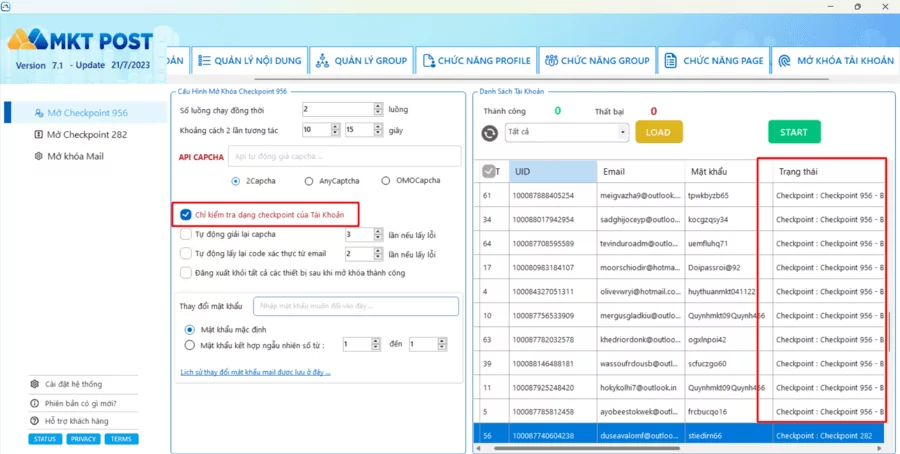 Hướng dẫn mở khóa 956 tự động cho tài khoản bằng MKT Post