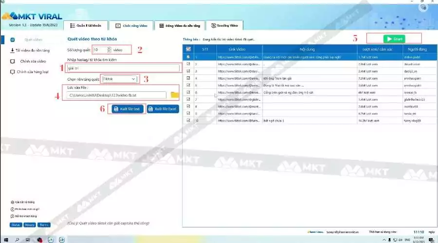 Chọn loại thể loại video muốn tải từ các nền tảng