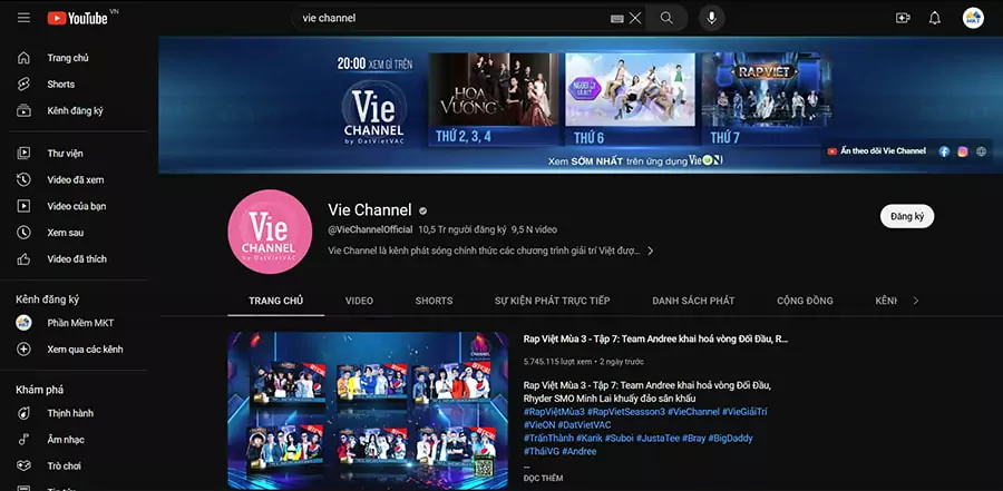 Kênh YouTube Vie Channel