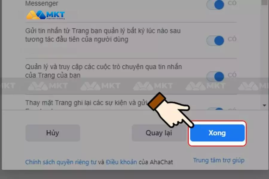 Đồng ý cấp các quyền
