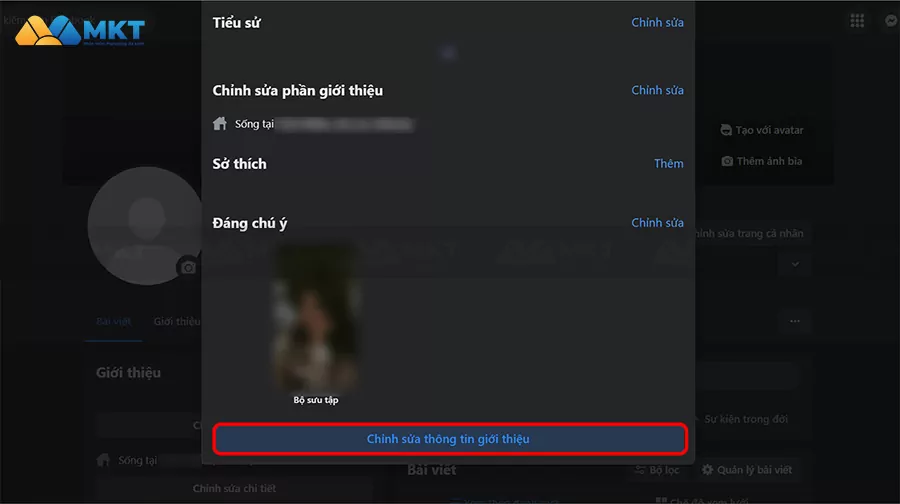 Chọn Chỉnh sửa thông tin giới thiệu