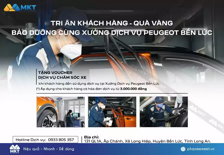 Mẫu content tri ân khách hàng - Peugeot Bến Lức