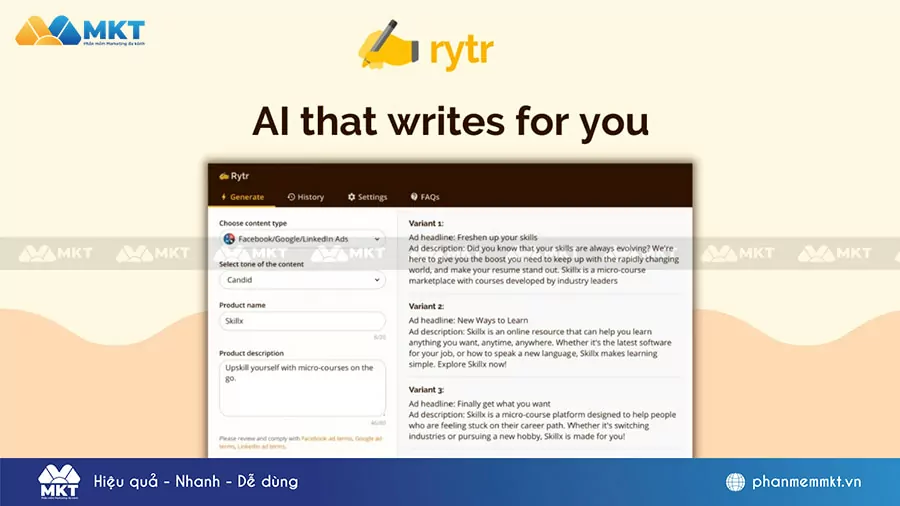 Rytr - Công cụ AI viết content tự động