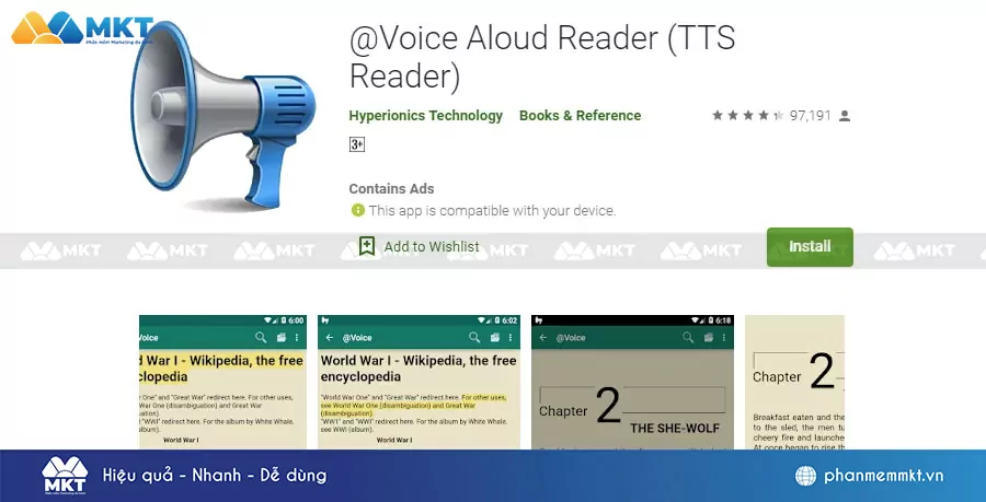 Phần mềm Voice Aloud Reader