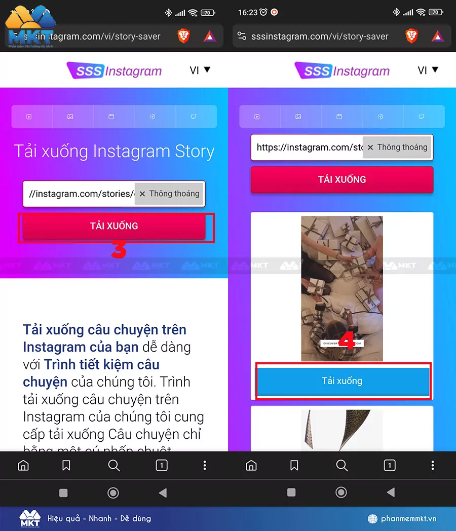 Download Instagram story với sssinstagram