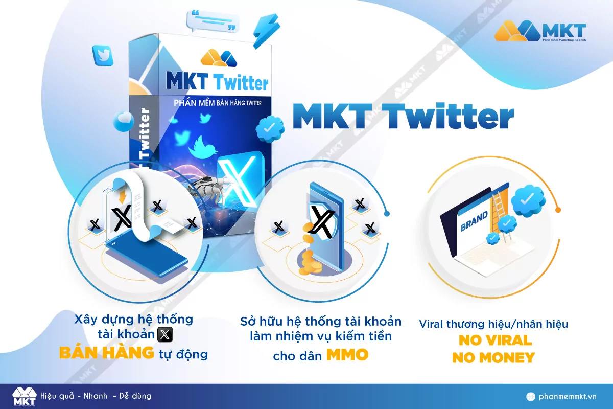 MKT Twitter - Công cụ hỗ trợ xây dựng hệ thống tài khoản bán hàng trên Twitter (X) hiệu quả